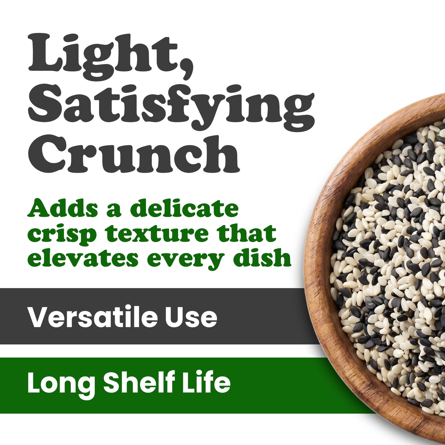 Organic Tuxedo Sesame Seeds - NON-GMO, Vegan, Kosher - by Food to Live