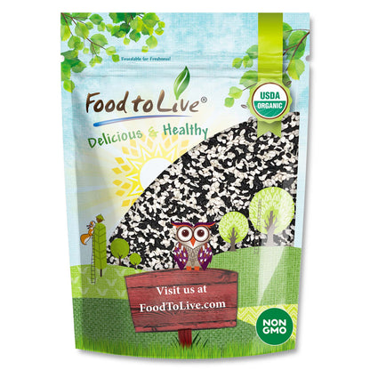 Organic Tuxedo Sesame Seeds - NON-GMO, Vegan, Kosher - by Food to Live