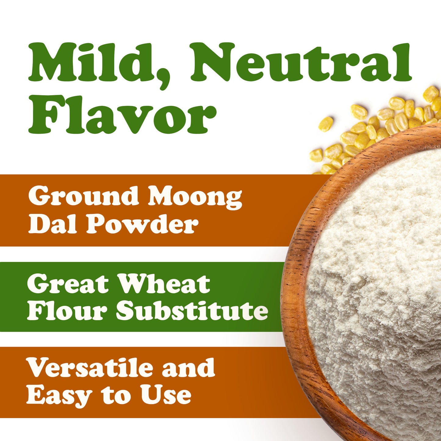 Organic Yellow Mung Flour – Non-GMO, Kosher, Vegan, Bulk – by Food to Live