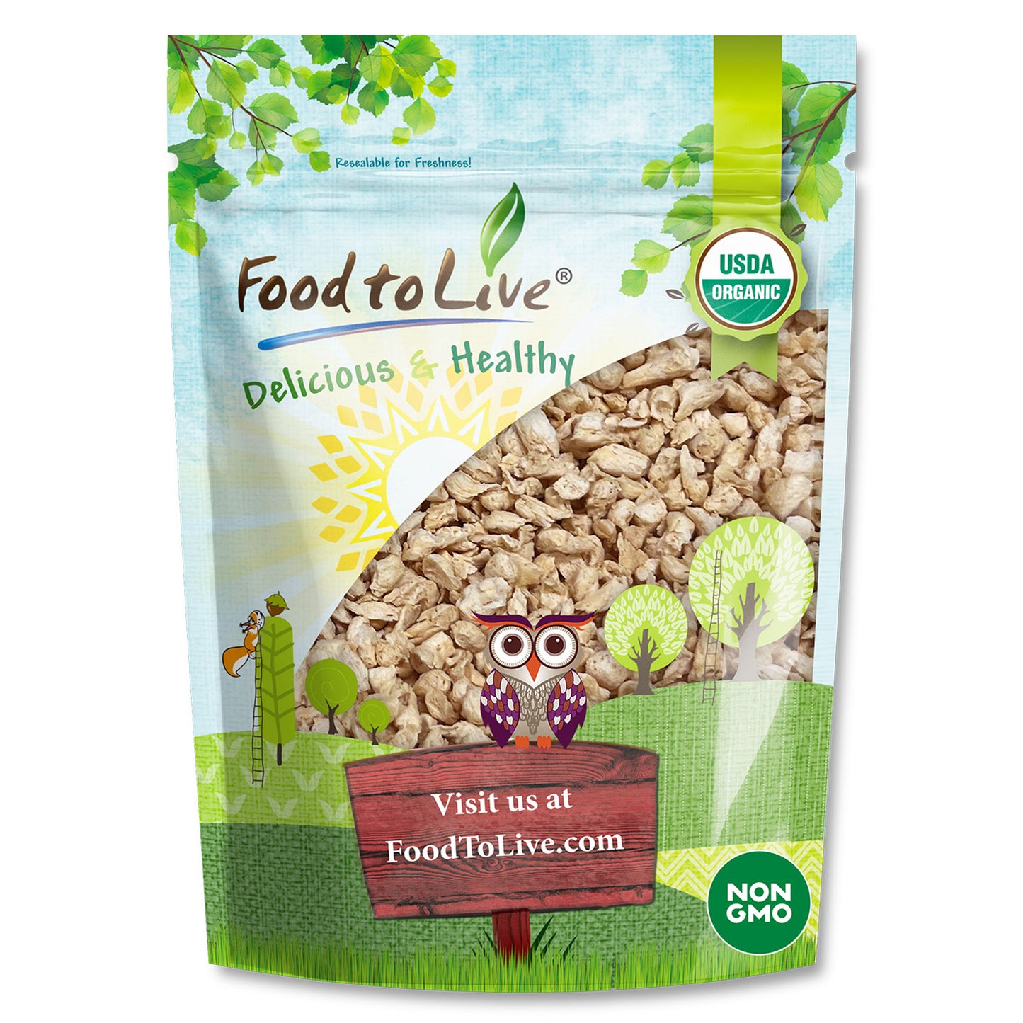 Organic Yellow Pea Flakes – No-GMO, Keto, Kosher, Bulk – by Food to Live