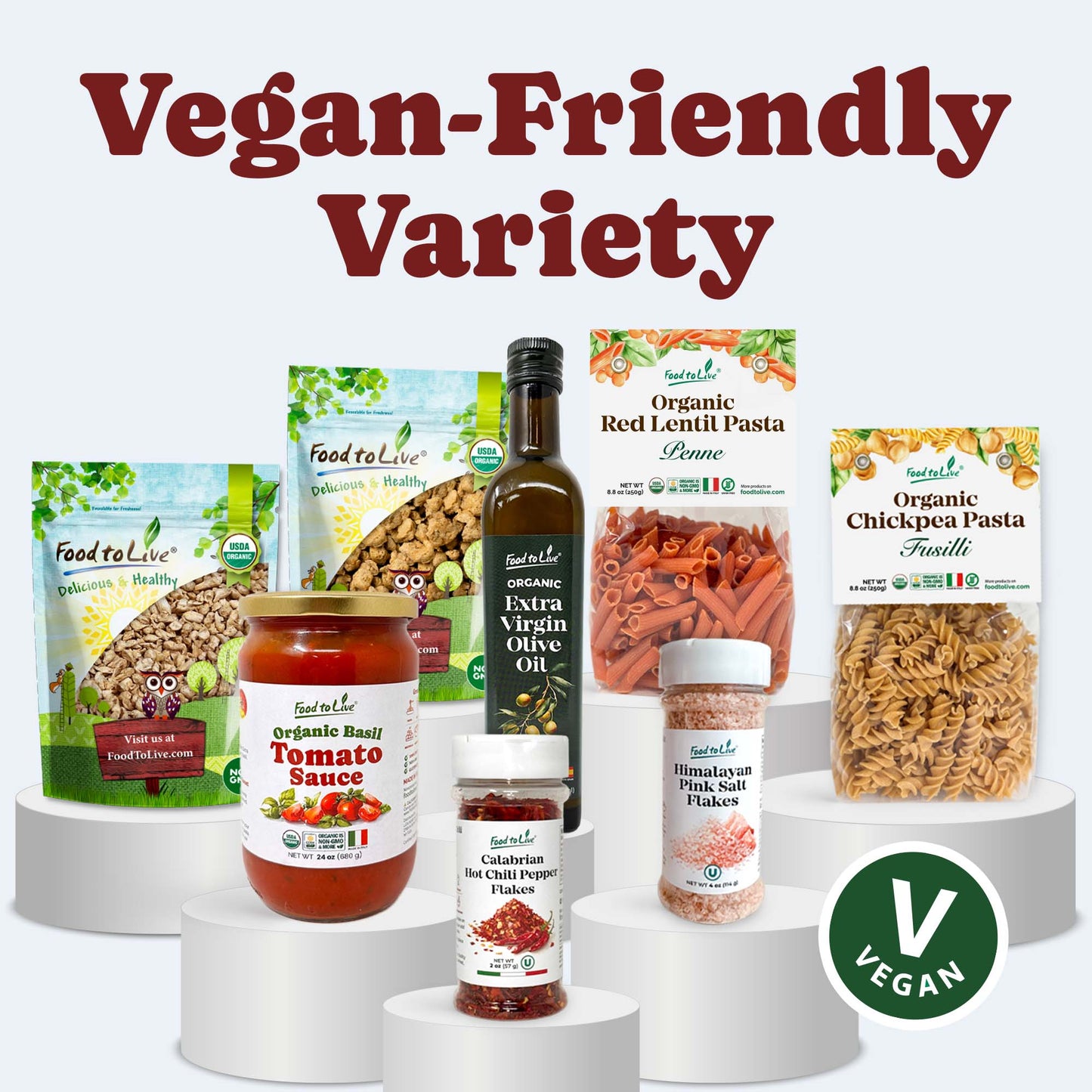 Pasta Gift Basket - Italian Non-GMO Vegan Holiday Food Box - by Food to Live