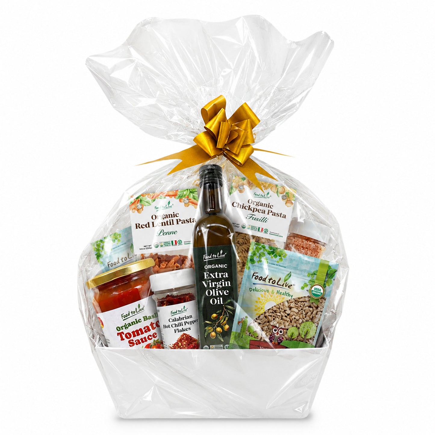 Pasta Gift Basket - Italian Non-GMO Vegan Holiday Food Box - by Food to Live