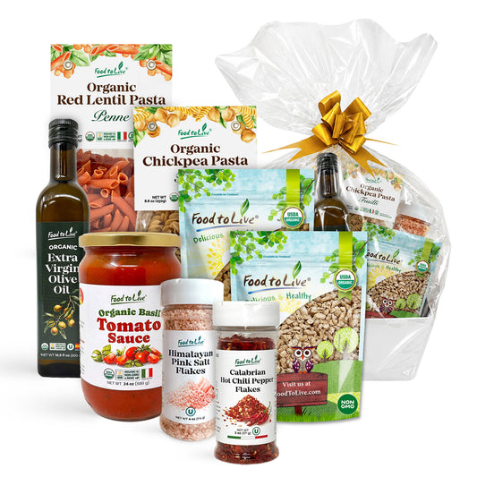 Pasta Gift Basket - Italian Non-GMO Vegan Holiday Food Box - by Food to Live