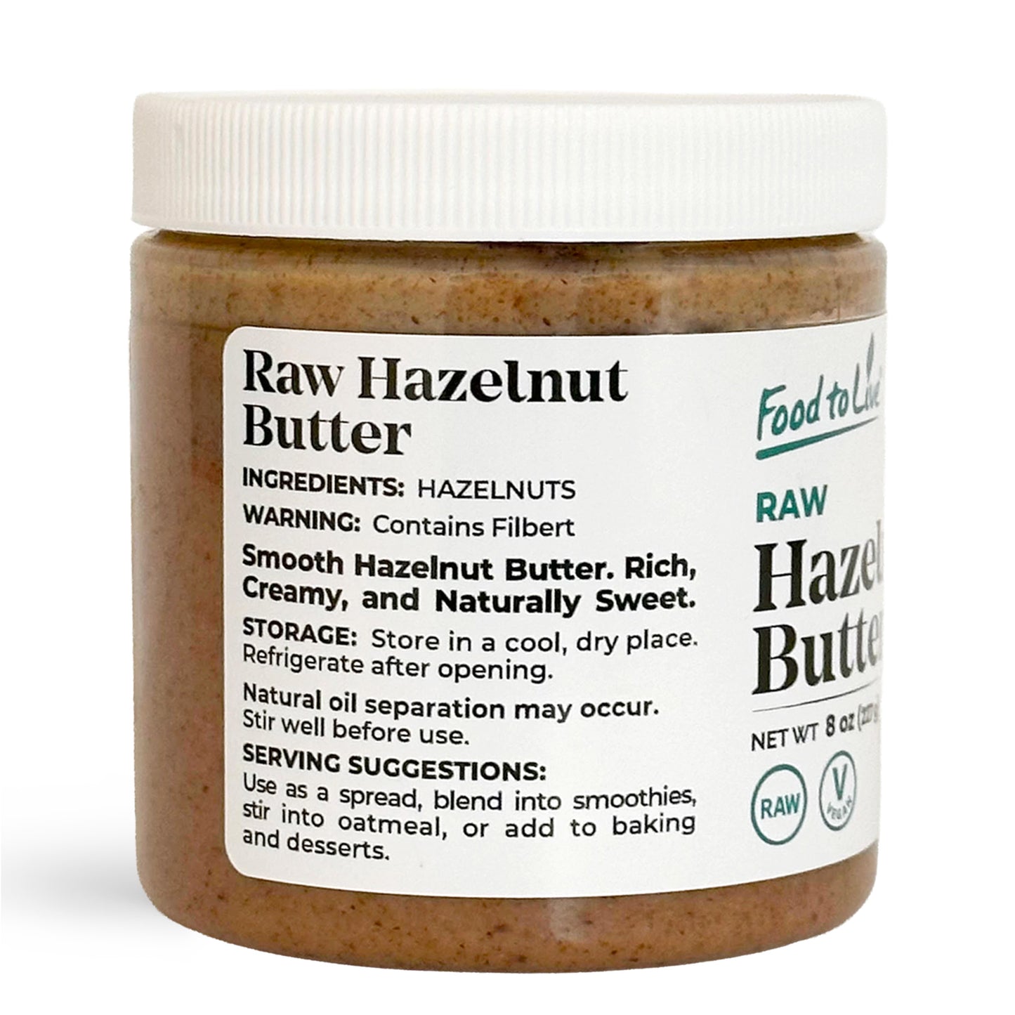 Raw Hazelnuts Butter – Keto Friendly, Vegan, No Added Sugar by – Food to Live