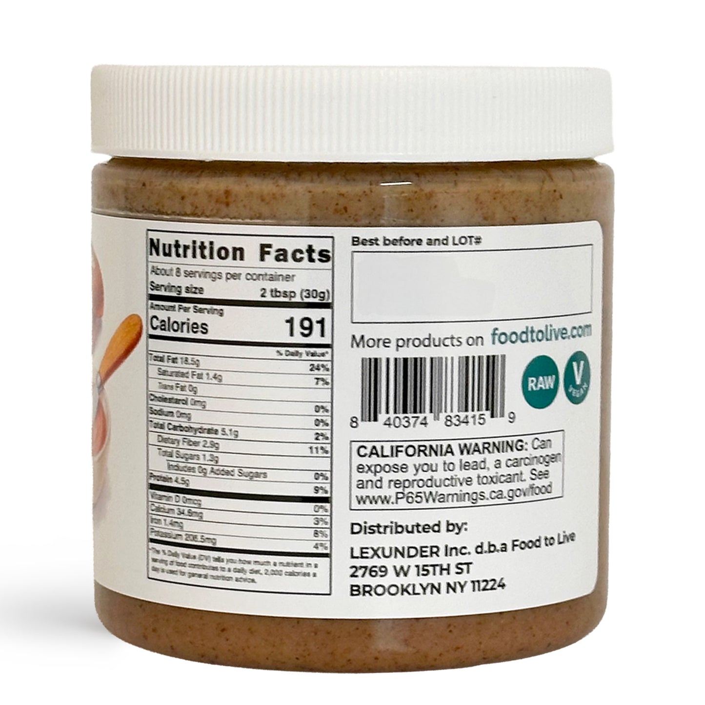 Raw Hazelnuts Butter – Keto Friendly, Vegan, No Added Sugar by – Food to Live