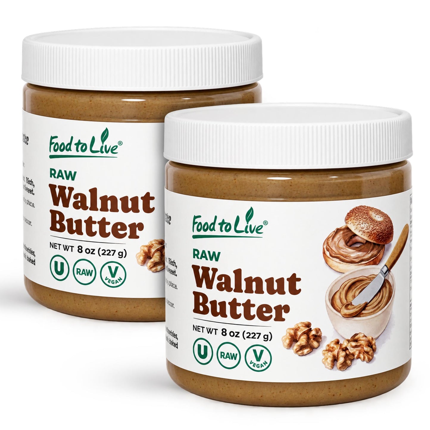 Raw Walnut Butter -  Keto, Vegan, Kosher - by Food to Live