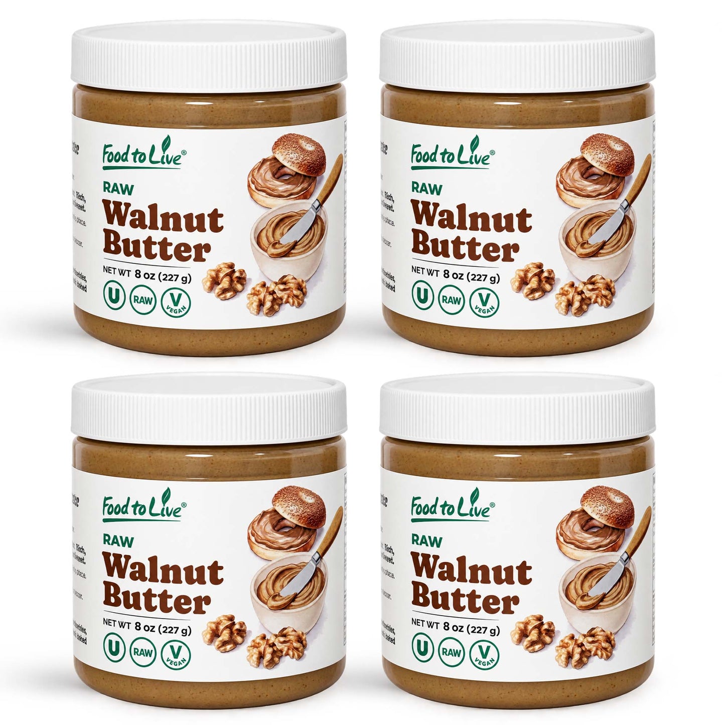 Raw Walnut Butter -  Keto, Vegan, Kosher - by Food to Live