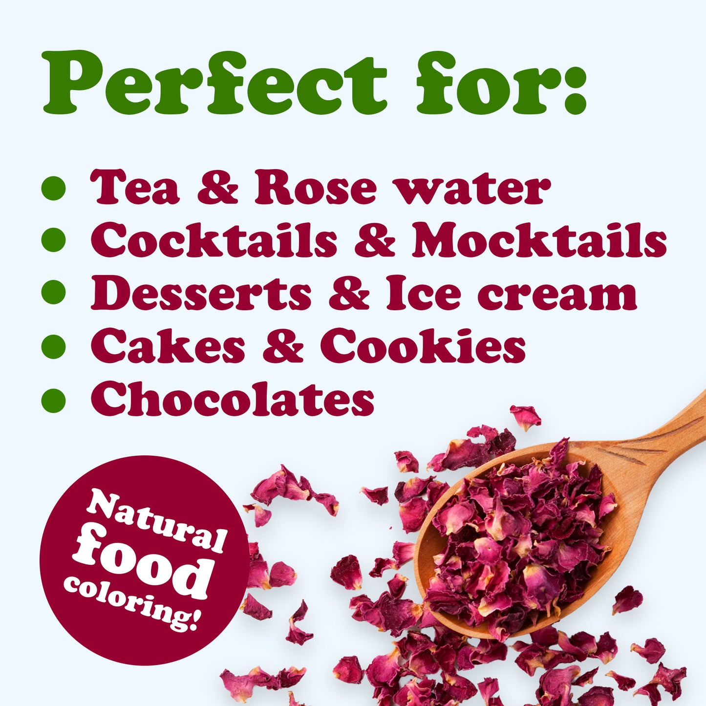 Rose Petals – Vegan, Kosher, Bulk  – by Food to Live