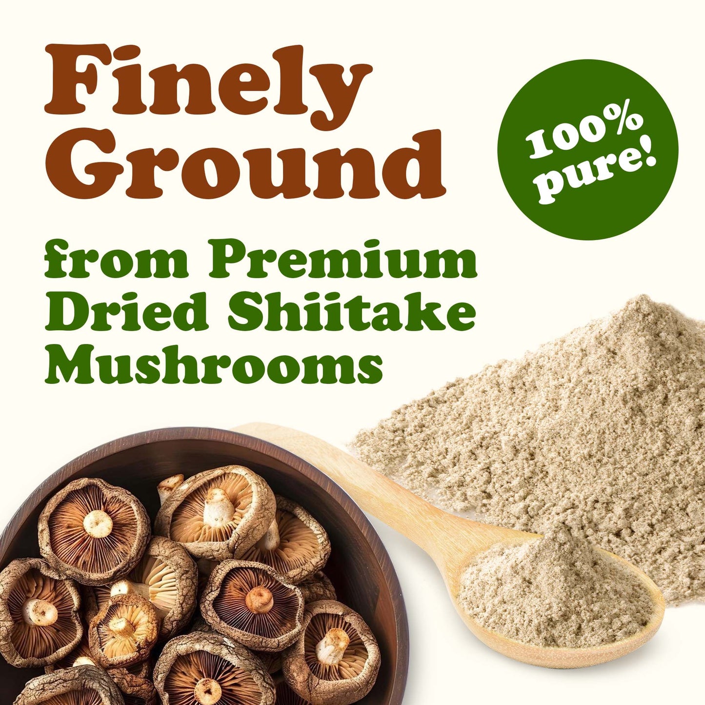 Shiitake Mushroom Powder – Kosher, Vegan, Bulk – by Food to Live
