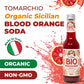 Tomarchio Organic Sicilian Blood Orange Soda, 4 x 9.3 Fl Oz (275ml) – Italian Sparkling Fruit Juice Drink