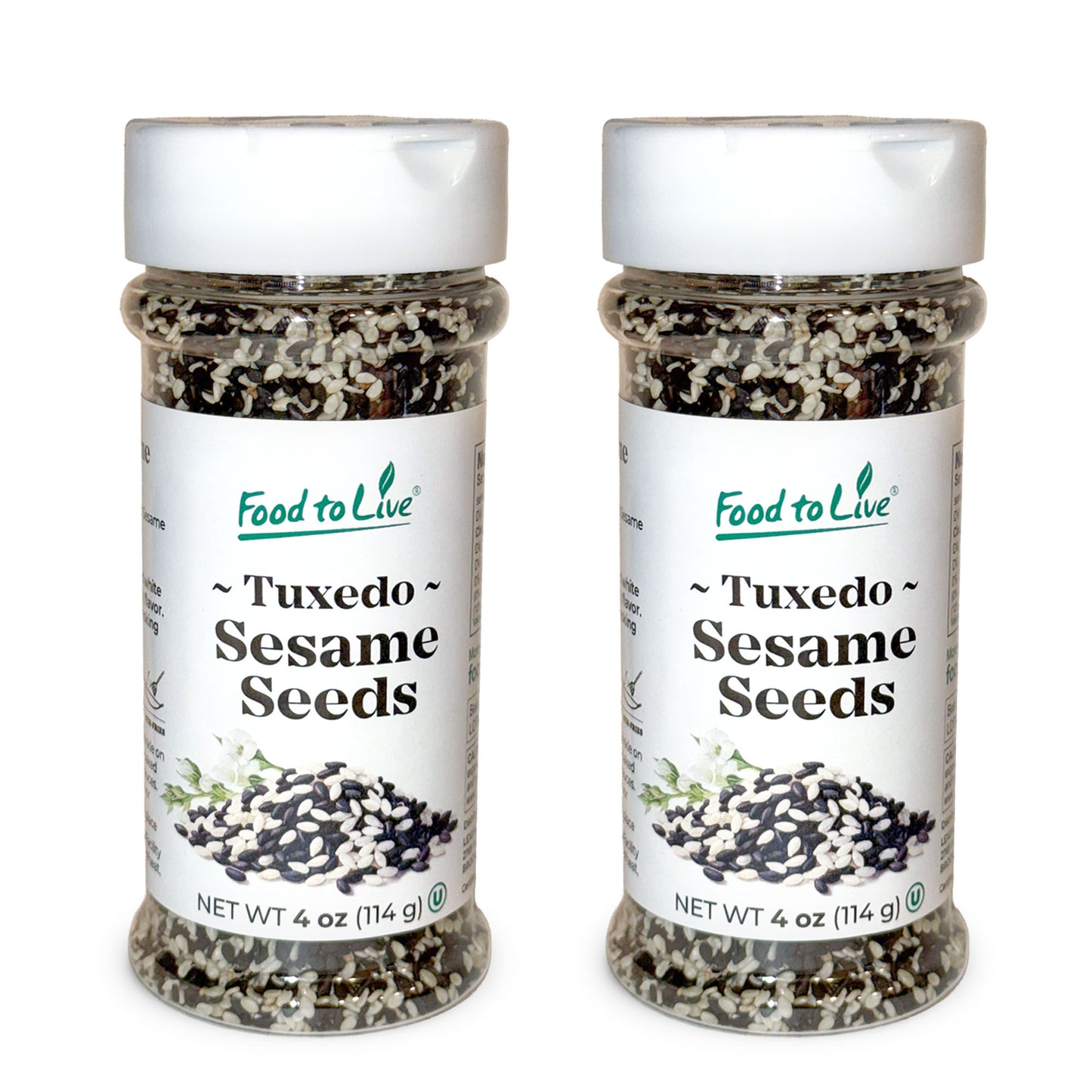 Tuxedo Sesame Seeds, 4 oz - Vegan, Kosher - by Food to Live