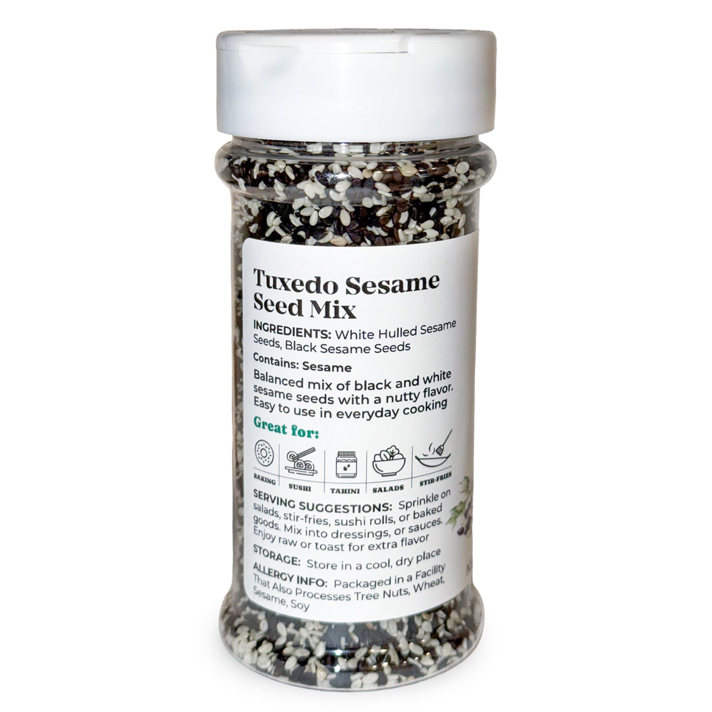 Tuxedo Sesame Seeds, 4 oz - Vegan, Kosher - by Food to Live