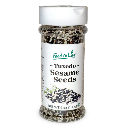 Tuxedo Sesame Seeds, 4 oz - Vegan, Kosher - by Food to Live