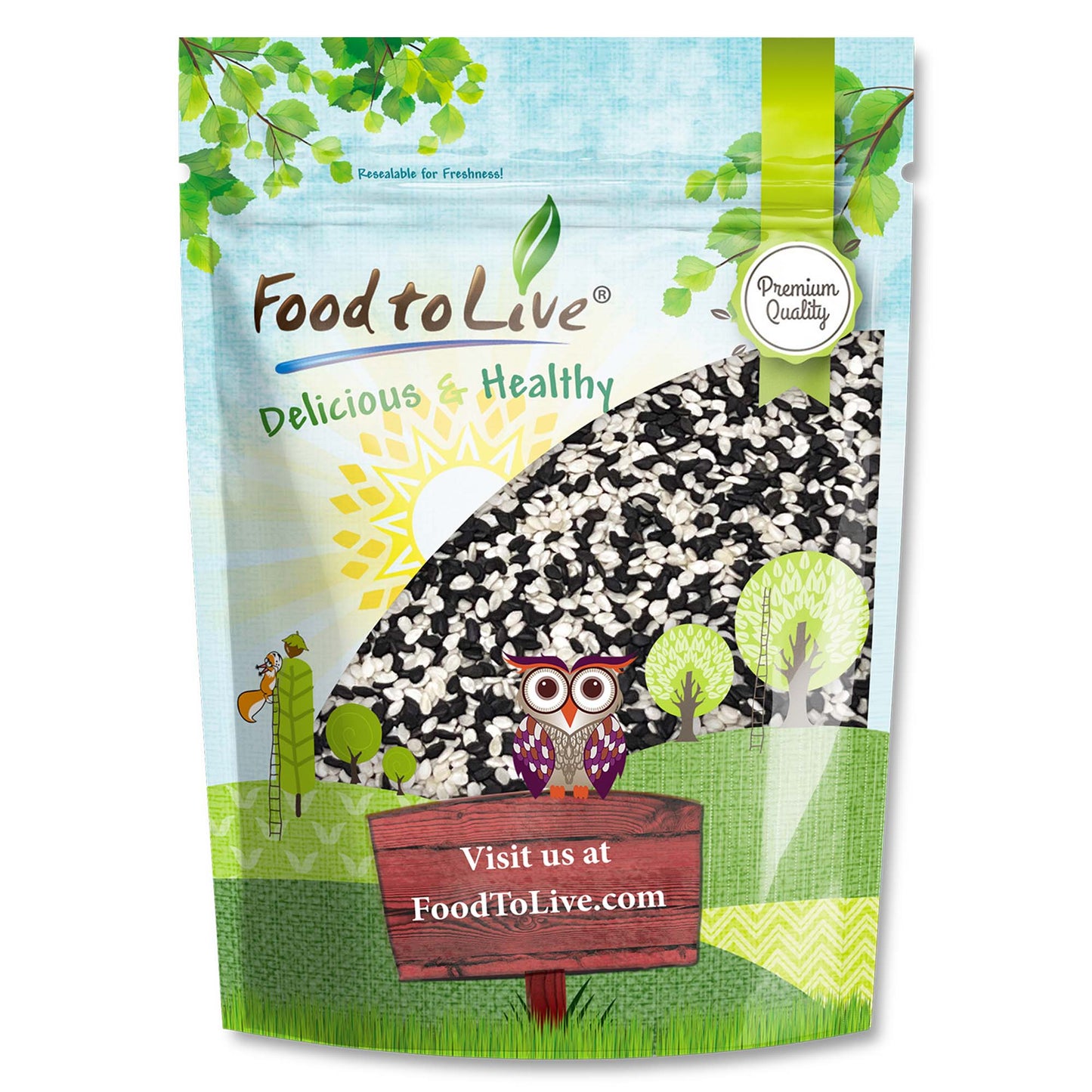 Tuxedo Sesame Seeds -  Vegan, Kosher, Bulk - by Food to Live
