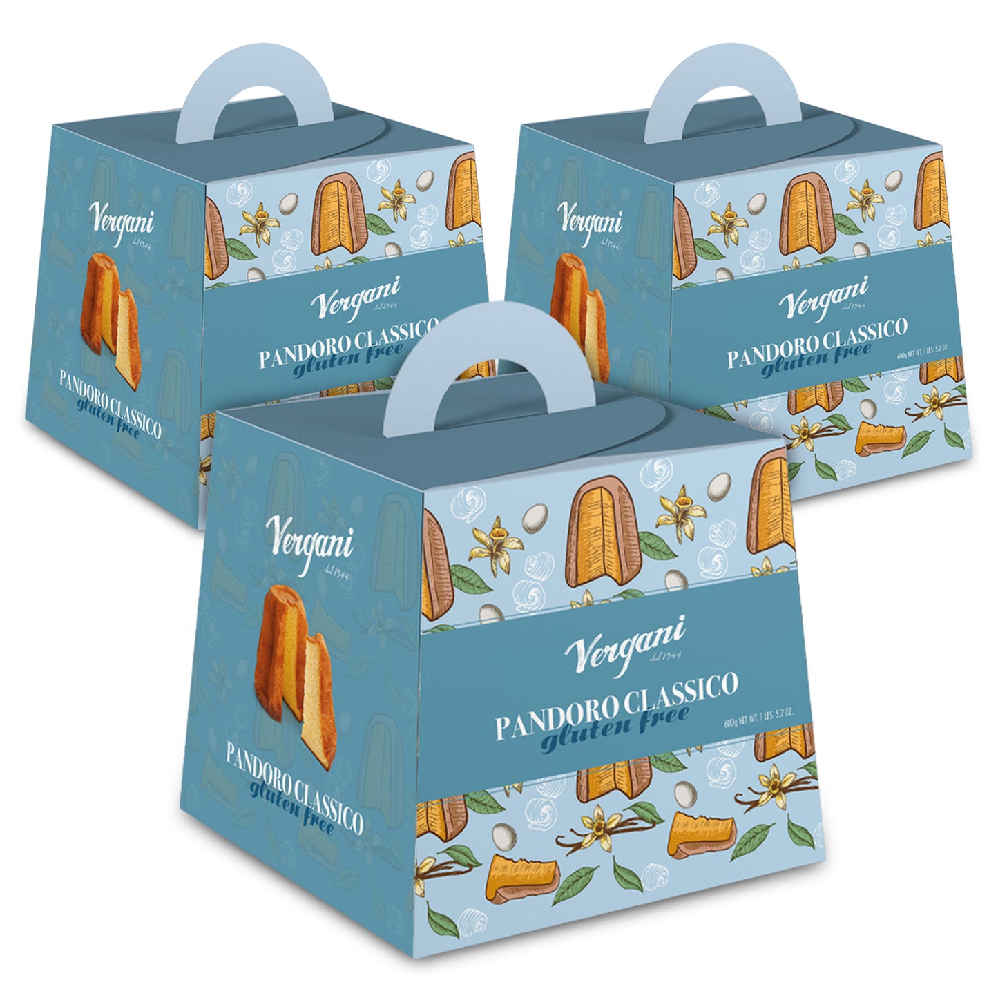 Vergani Classic Gluten-Free Pandoro, 21.2 oz (600g) - Italian Holiday Cake