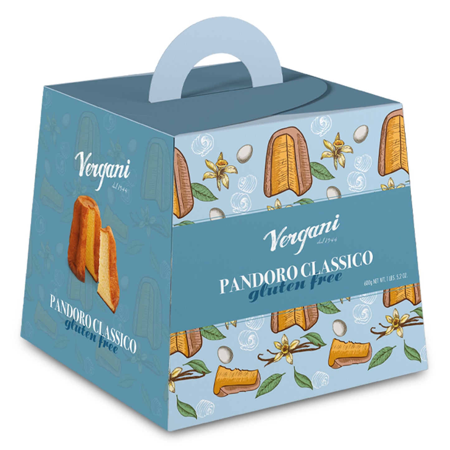 Vergani Classic Gluten-Free Pandoro, 21.2 oz (600g) - Italian Holiday Cake