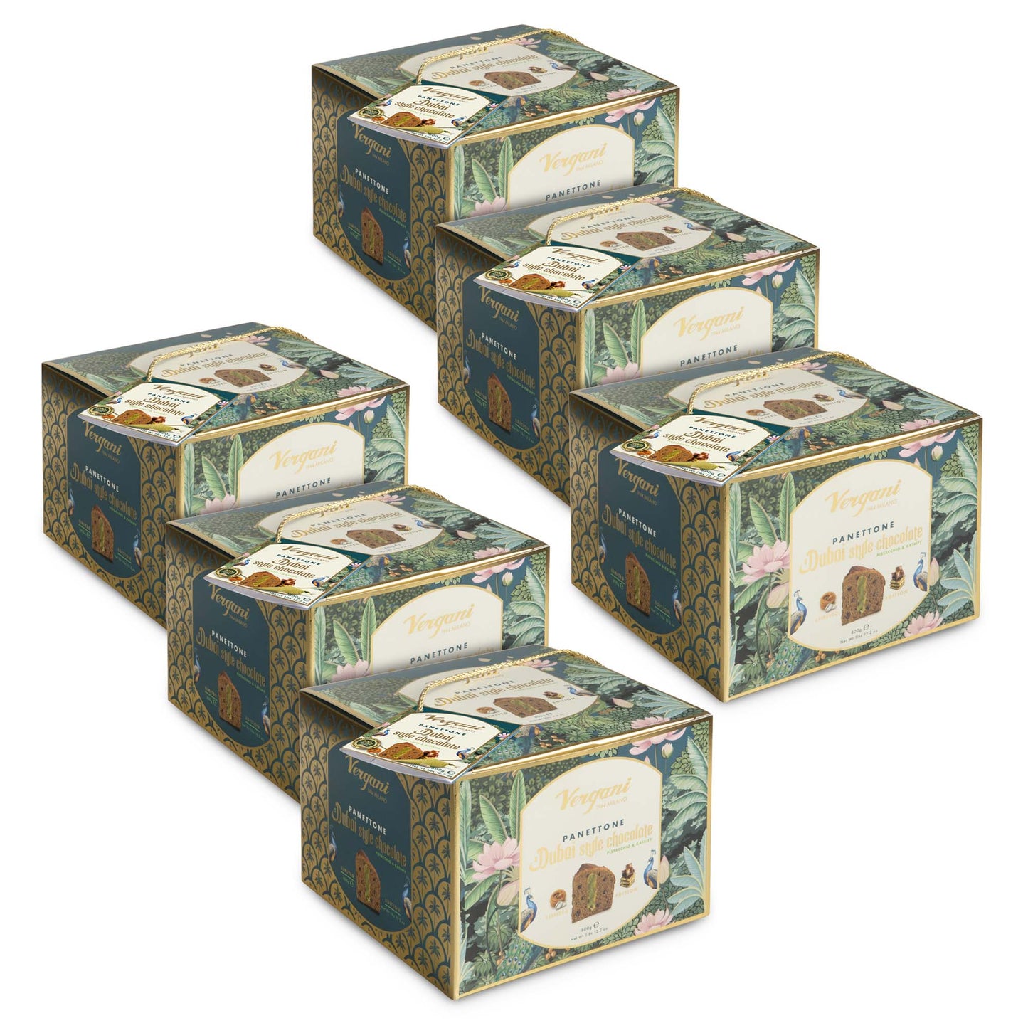 Vergani Panettone Dubai Style Chocolate Pistachio and Kataify, 28.22 oz (800g)
