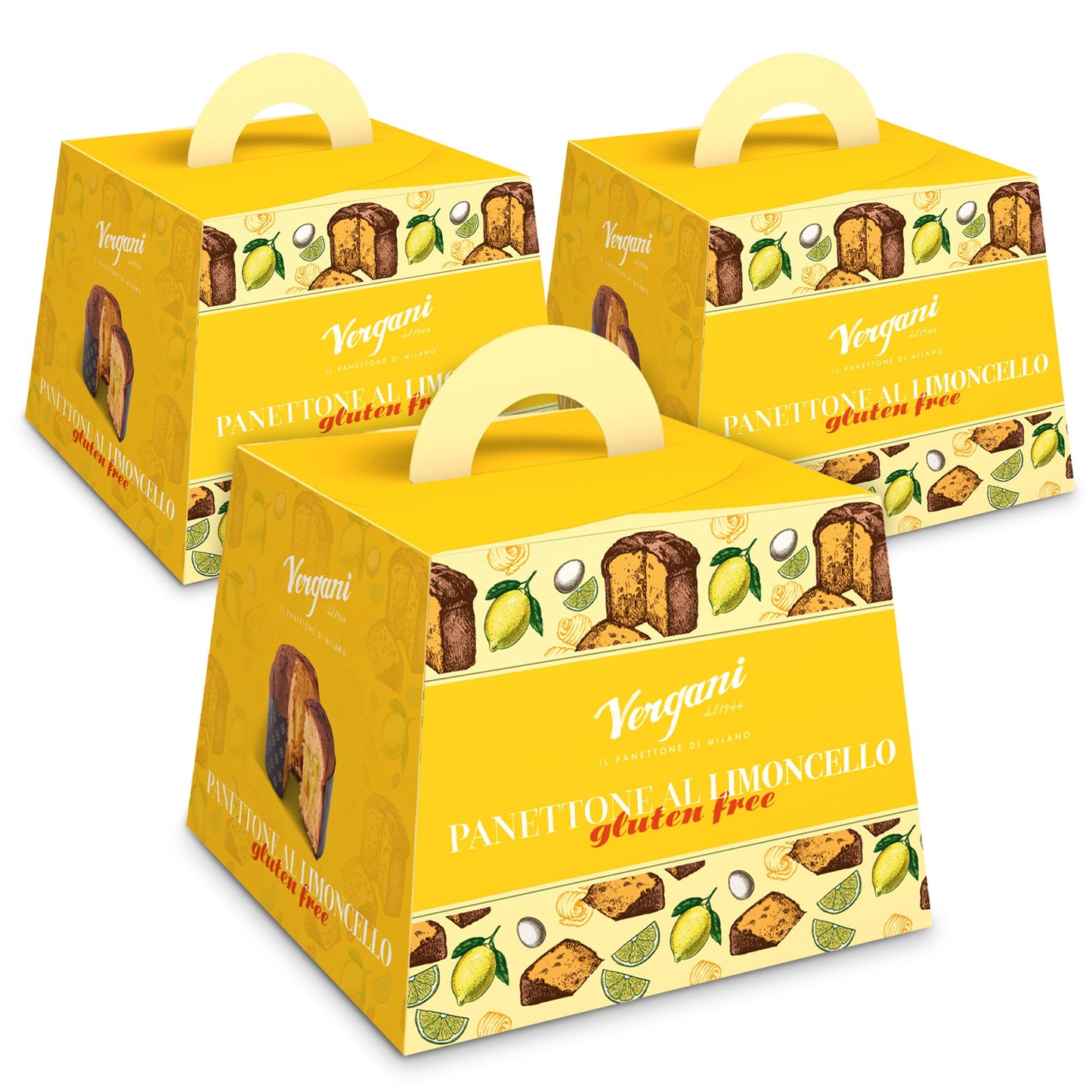 Vergani Limoncello Gluten-Free Panettone, 21.2 oz (600g) - Italian Holiday Cake