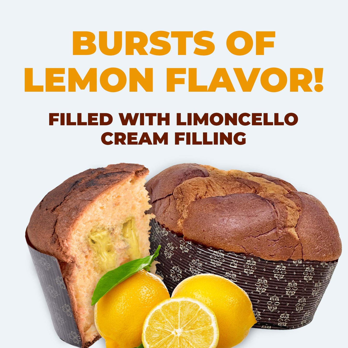Vergani Limoncello Gluten-Free Panettone, 21.2 oz (600g) - Italian Holiday Cake