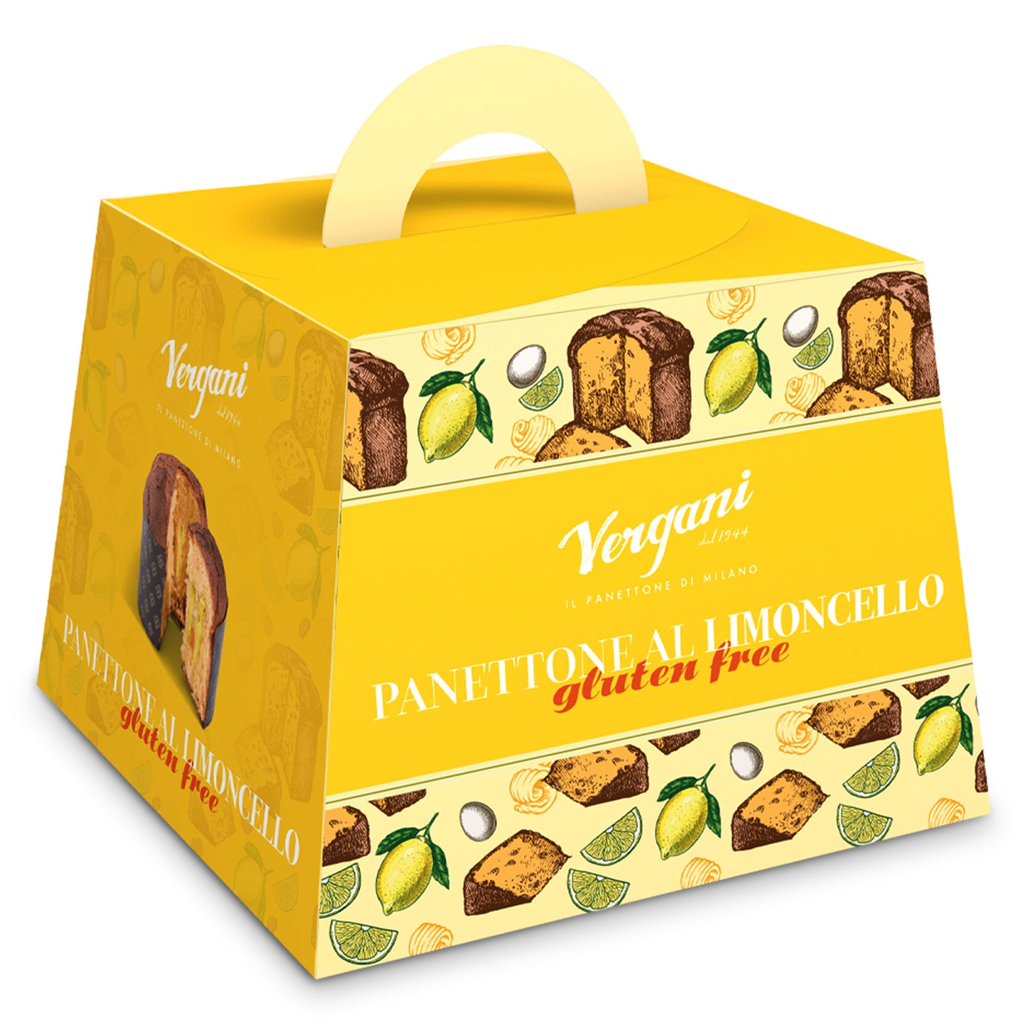 Vergani Limoncello Gluten-Free Panettone, 21.2 oz (600g) - Italian Holiday Cake