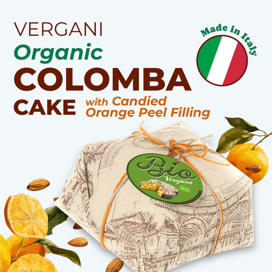 Vergani Organic Colomba – Traditional Italian Holiday Bread Cake with Candied Orange Peel Filling