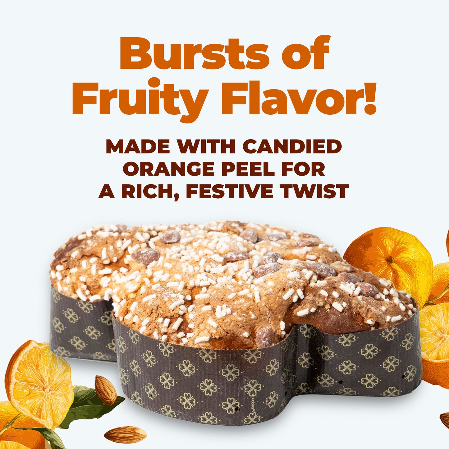 Vergani Organic Colomba – Traditional Italian Holiday Bread Cake with Candied Orange Peel Filling