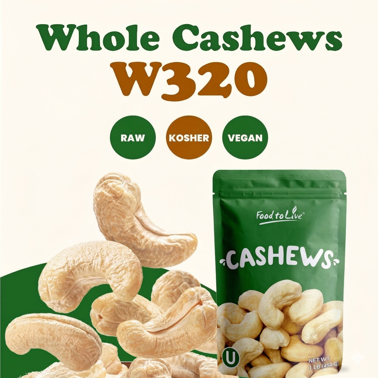 Raw Cashews - by Food To Live