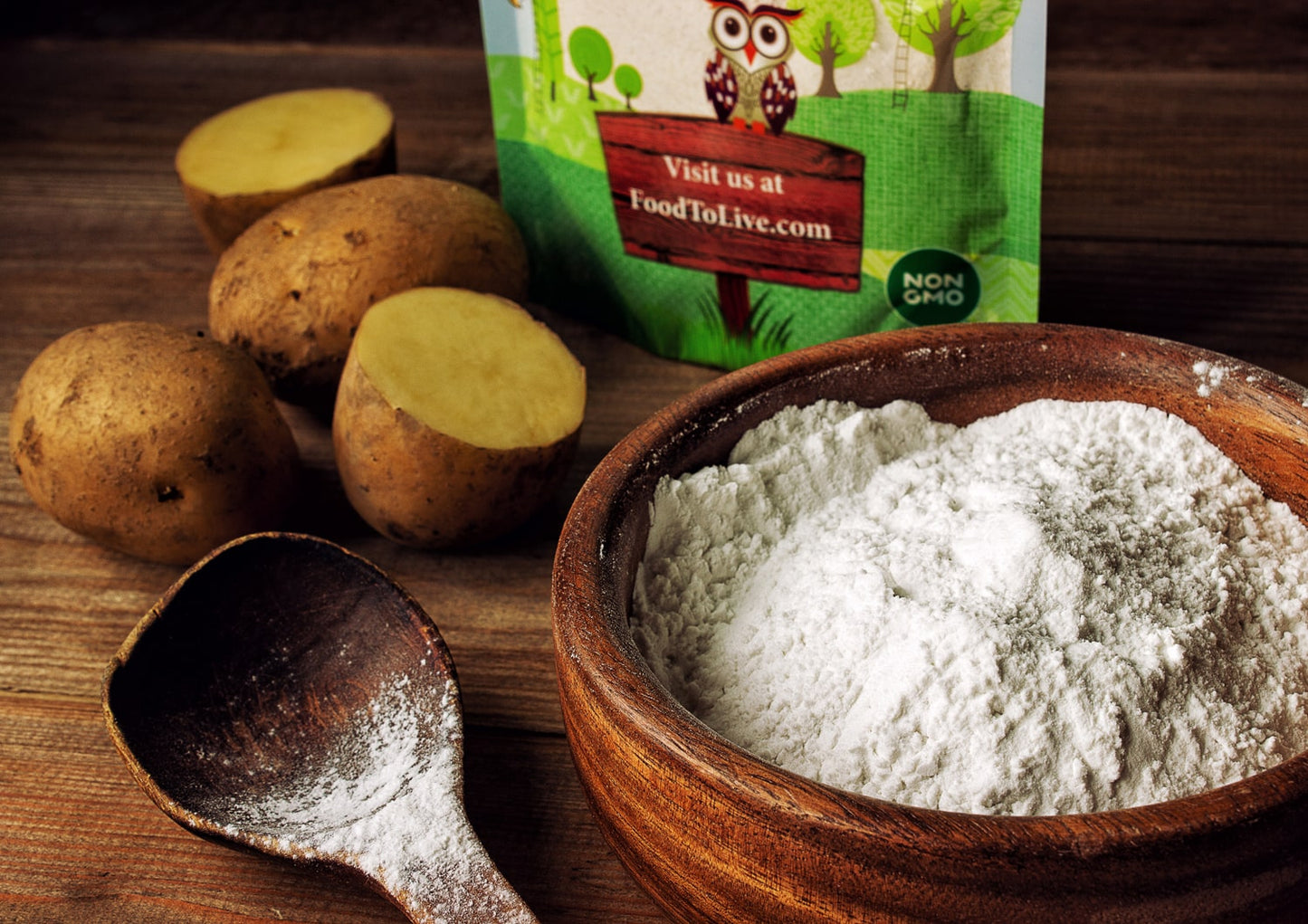 Organic Potato Starch - Unmodified Powder, Non-GMO, Pure Flour, Kosher, Vegan, Bulk, Great for Cooking and Thickening - by Food to Live