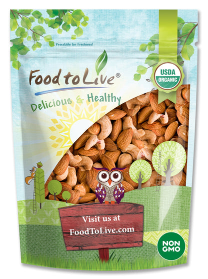 Organic Almonds and Cashews Mix, Dry Roasted & Lightly Salted - by Food To Live