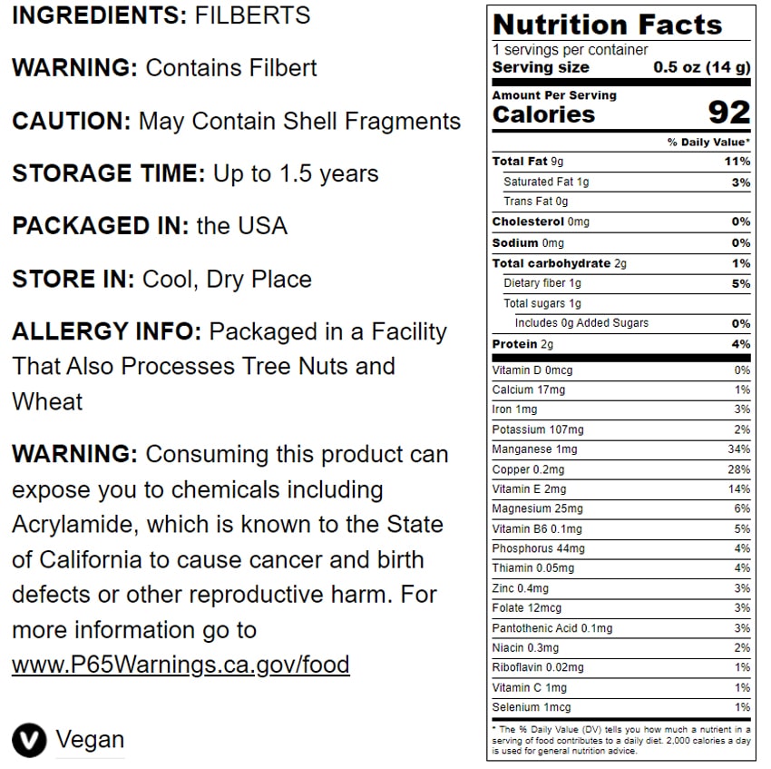 Dry Roasted Blanched Hazelnuts – Unsalted, Oven Roasted Whole Filberts, No Oil Added, No Skin, Vegan, Kosher, Bulk. High in Protein and Vitamin E. Perfect Snack. Great for Homemade Desserts