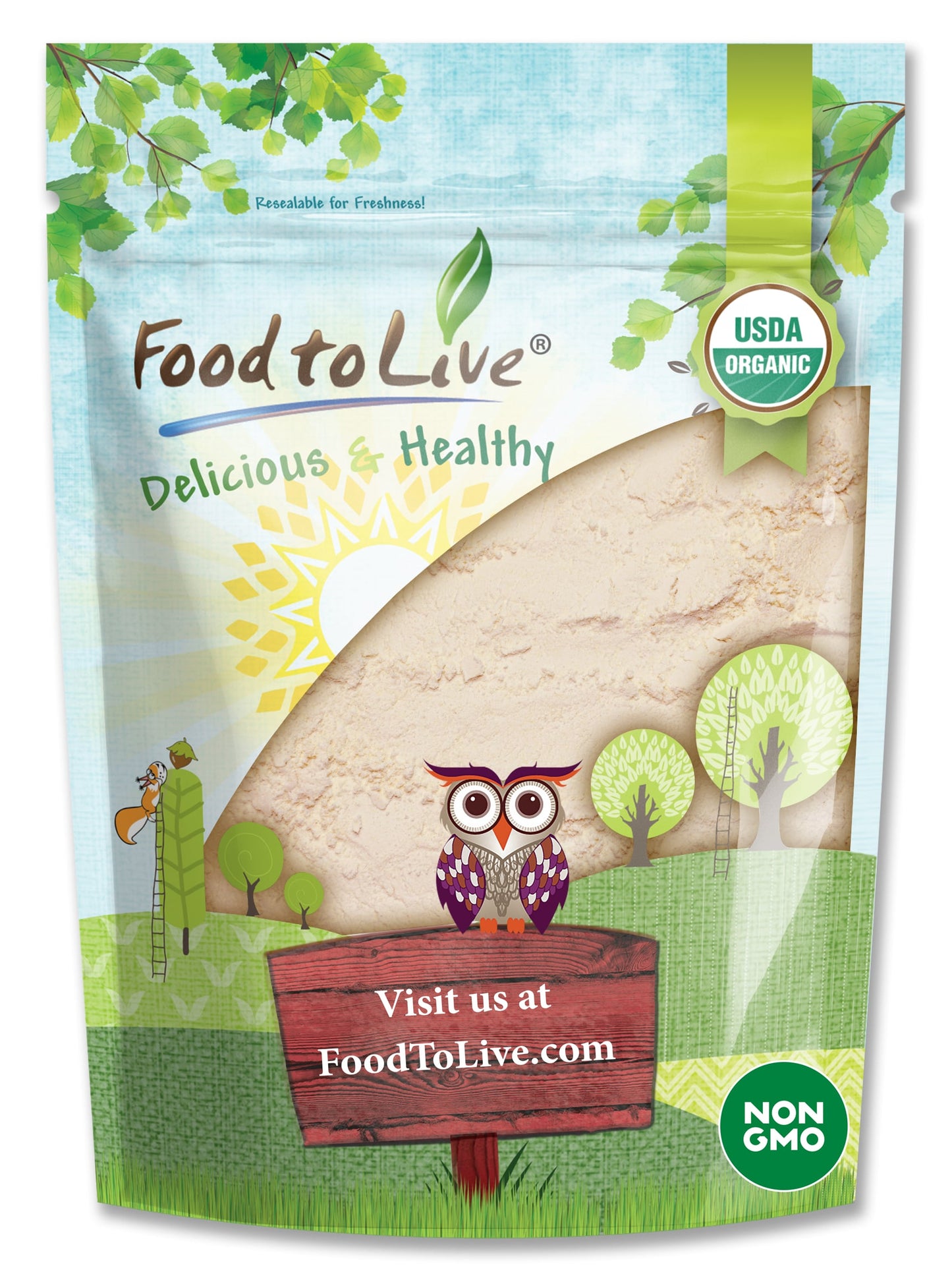 Organic Coconut Flour - Non-GMO, Kosher, Raw, Vegan, Unsweetened, Unrefined, Unsulfured Fine Powder, Bulk - by Food to Live