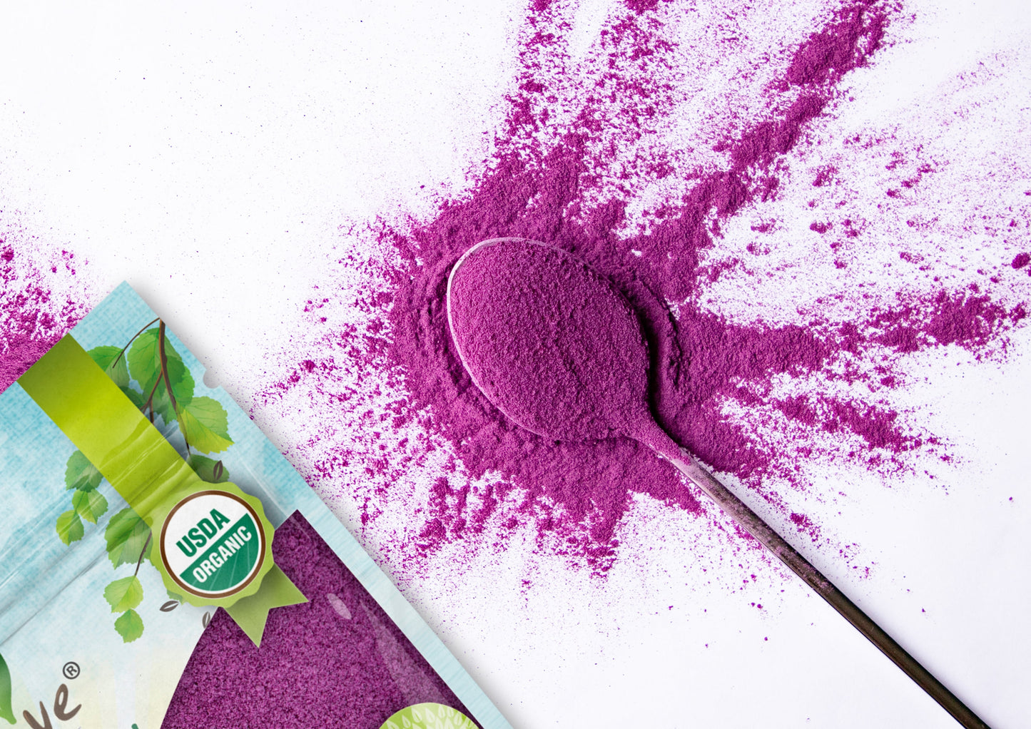 Organic Purple Sweet Potato Powder – Non-GMO, 100% Pure, No Sugar Added. Vegan
