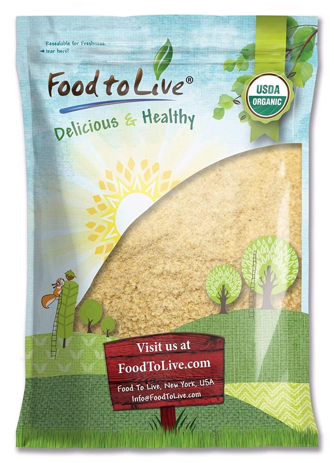 Organic KAMUT Khorasan Wheat Flour - Stone Ground Powder, 100% Whole Grain Meal, Non-GMO, Kosher, Bulk - by Food to Live