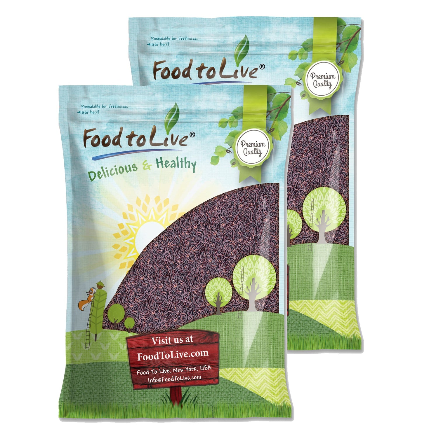 Purple Rice — Whole Long-Grain Jasmine Riceberry Rice, Kosher, Vegan, Bulk. Rich in Antioxidants, Dietary Fiber and Iron. Perfect for Stir-Fries, Stews, Curries, and Rice Bowls