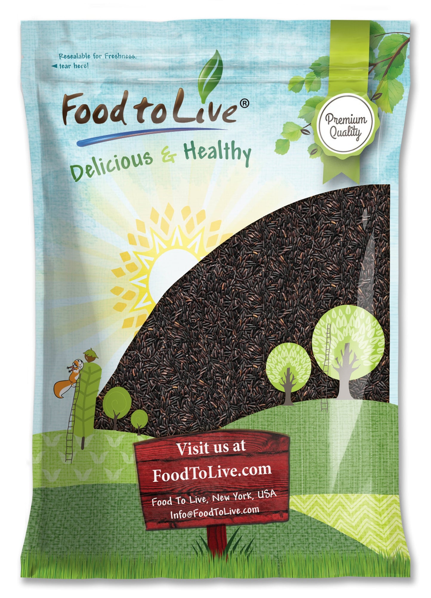 Black Rice — Whole Grain Rice, Medium-Grain Rice, Kosher, Vegan, Bulk. Nutty, and Sweet Flavor. Rich in Antioxidants and Dietary Fiber. Great for Stir-Fries, Salads, and Pudding