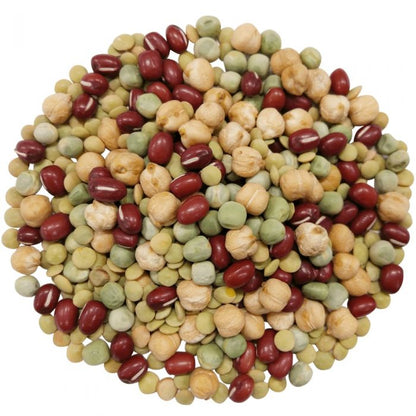 Crunchy Mix of Sprouting Bean Seeds - Green Peas, Adzuki, Lentils, Garbanzo, Kosher, Raw - by Food to Live
