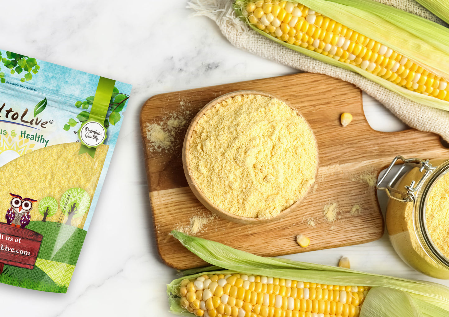 Corn Flour - Made from Whole Grain, Finely Ground Meal, Vegan, Kosher, Bulk, Great for Cooking and Baking Cornbread, Muffins, Pancakes, Waffles and Tortillas. Low Sodium, Product of the USA