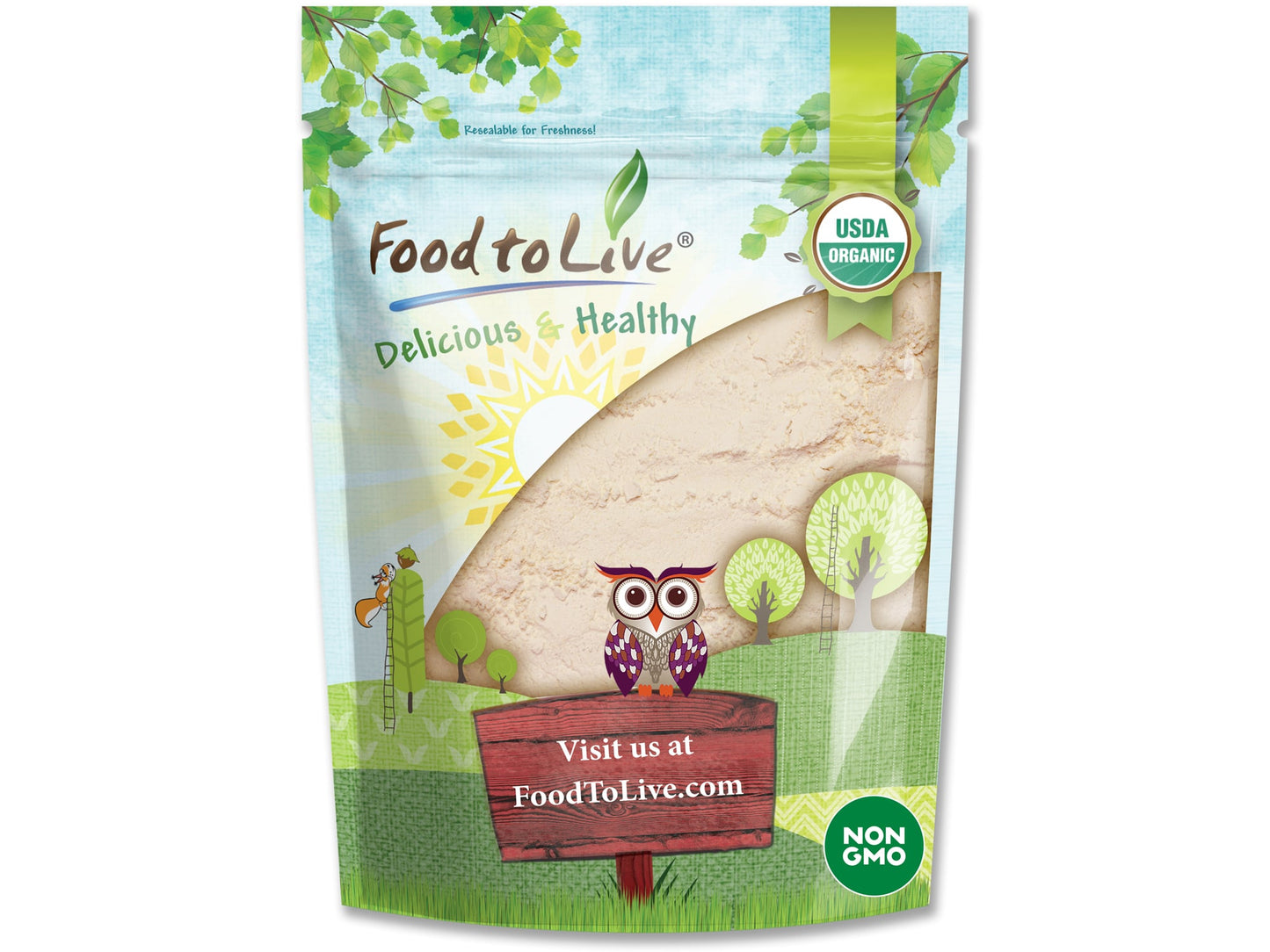 Organic Coconut Flour - Non-GMO, Kosher, Raw, Vegan, Unsweetened, Unrefined, Unsulfured Fine Powder, Bulk - by Food to Live