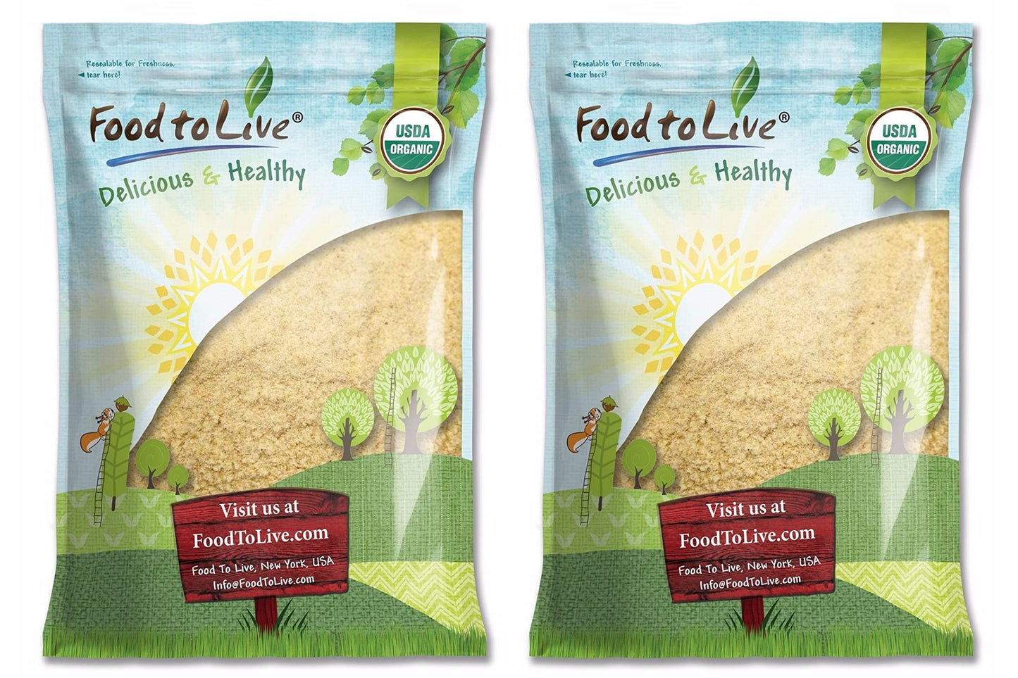 Organic KAMUT Khorasan Wheat Flour - Stone Ground Powder, 100% Whole Grain Meal, Non-GMO, Kosher, Bulk - by Food to Live