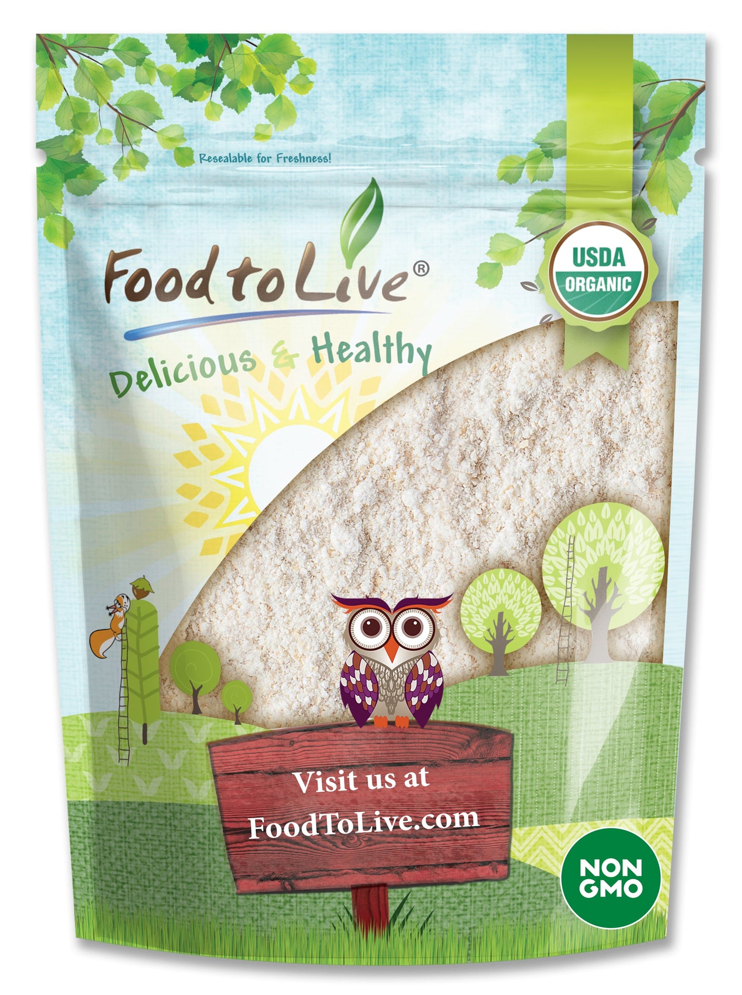 Organic White Sorghum Flour – Non-GMO, Finely Ground, Pure, Raw, Vegan,. Good Source of Protein and Fiber. Highly Nutritious. Great for Bread Baking, Pancakes, Cakes, Cookies, and Muffins