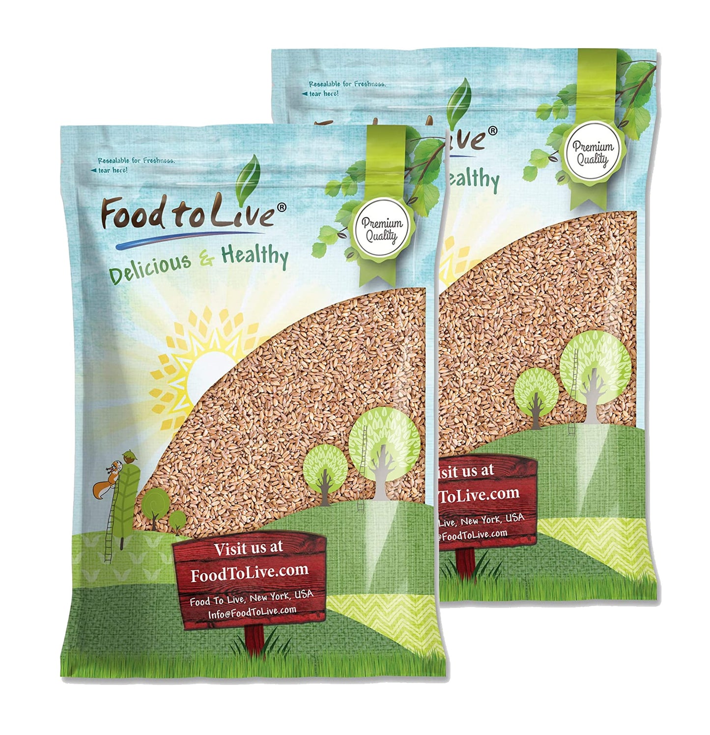 Pearled Farro Grain - Kosher, Vegan, Whole Grain in Bulk, Good Source of Dietary Fiber, Protein and Iron - by Food to Live