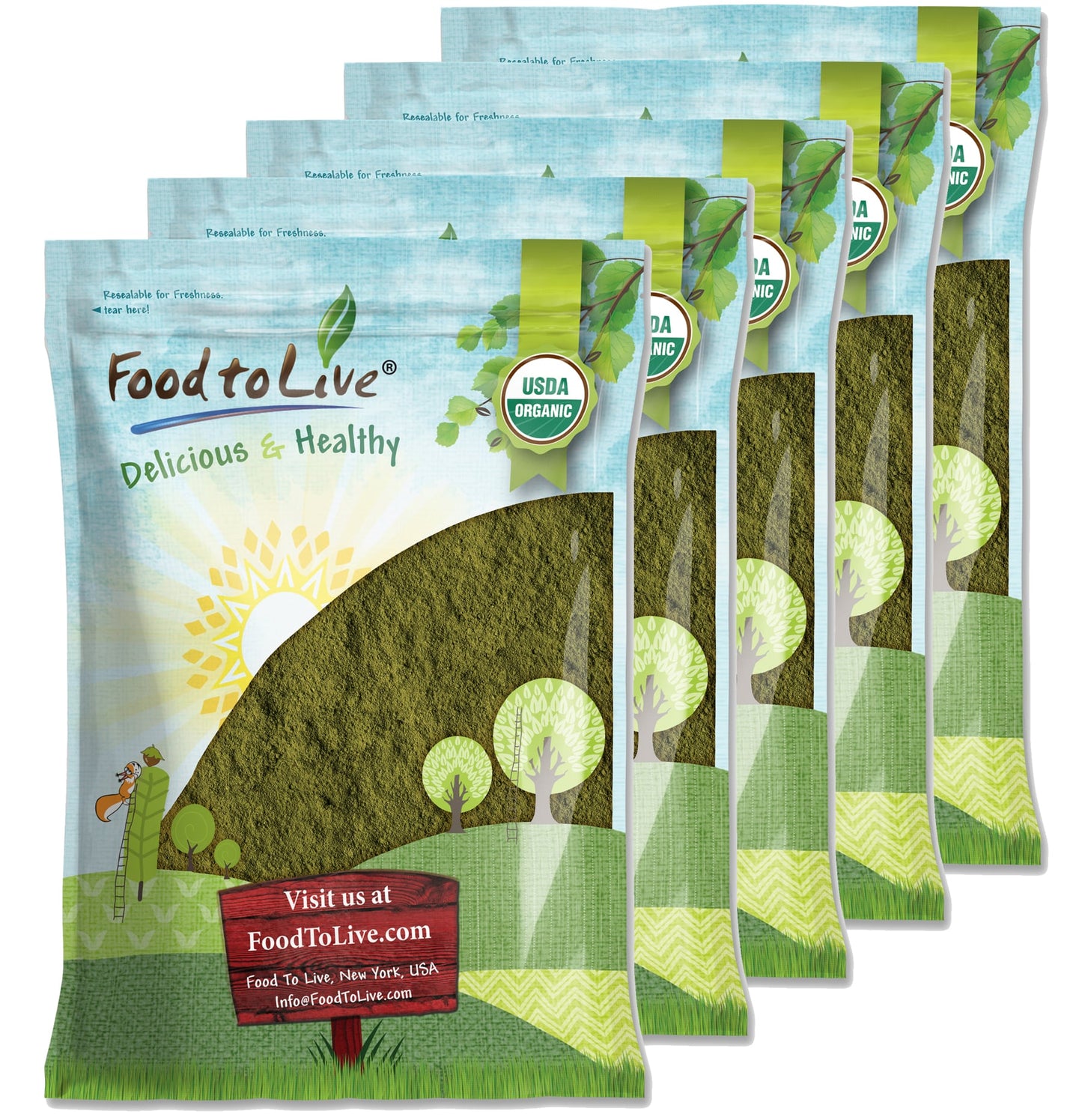 Organic Spinach Powder - Non-GMO, Raw, Vegan, Bulk - by Food to Live