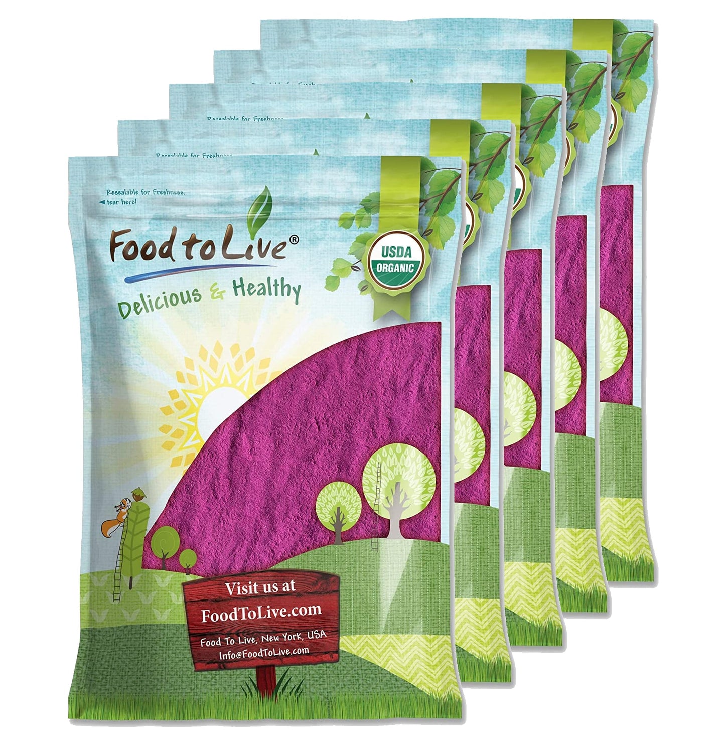 Organic Black Currant Powder — Non-GMO, Raw, Kosher, Vegan Superfood, Bulk, Rich in Antioxidants - by Food to Live