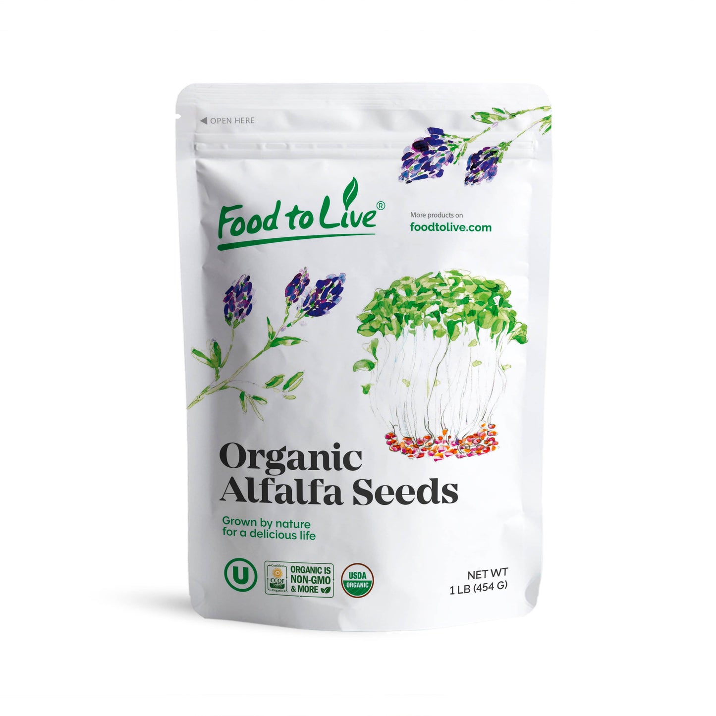 Organic Alfalfa Sprouting Seeds - Non-GMO, Kosher, Raw, Vegan, Bulk – by Food to Live