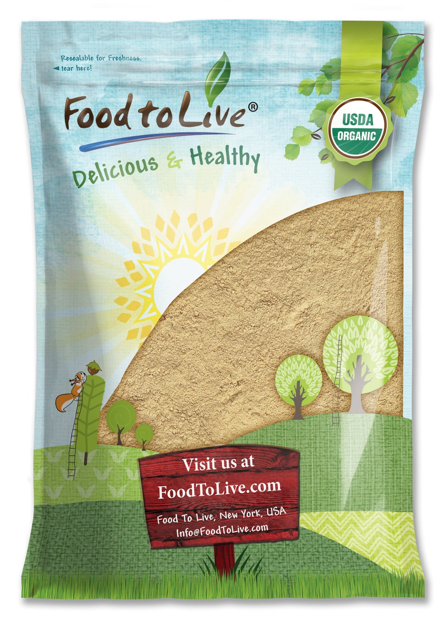 Organic Mesquite Powder - Non-GMO, Kosher, Raw, Vegan, Bulk - by Food to Live