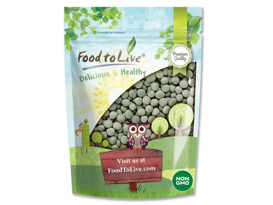 Green Whole Peas — Non-GMO Verified, Great for Green Curry, Kosher, Raw, Dried - by Food to Live