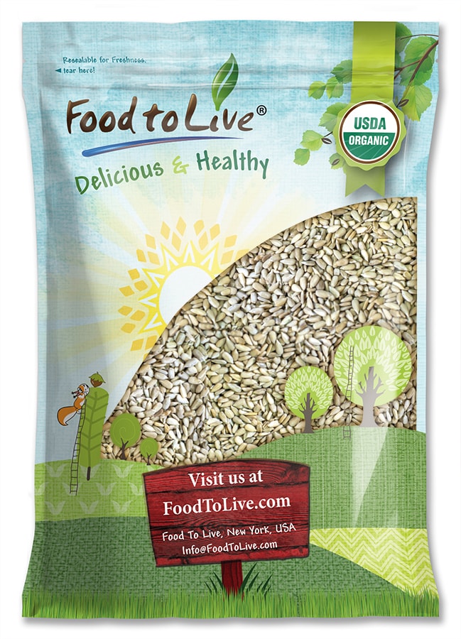 Organic Sprouted Sunflower Seeds — Non-GMO, Kosher, No Shell, Unsalted, Raw Kernels, Vegan Superfood, Sirtfood, Bulk - by Food to Live