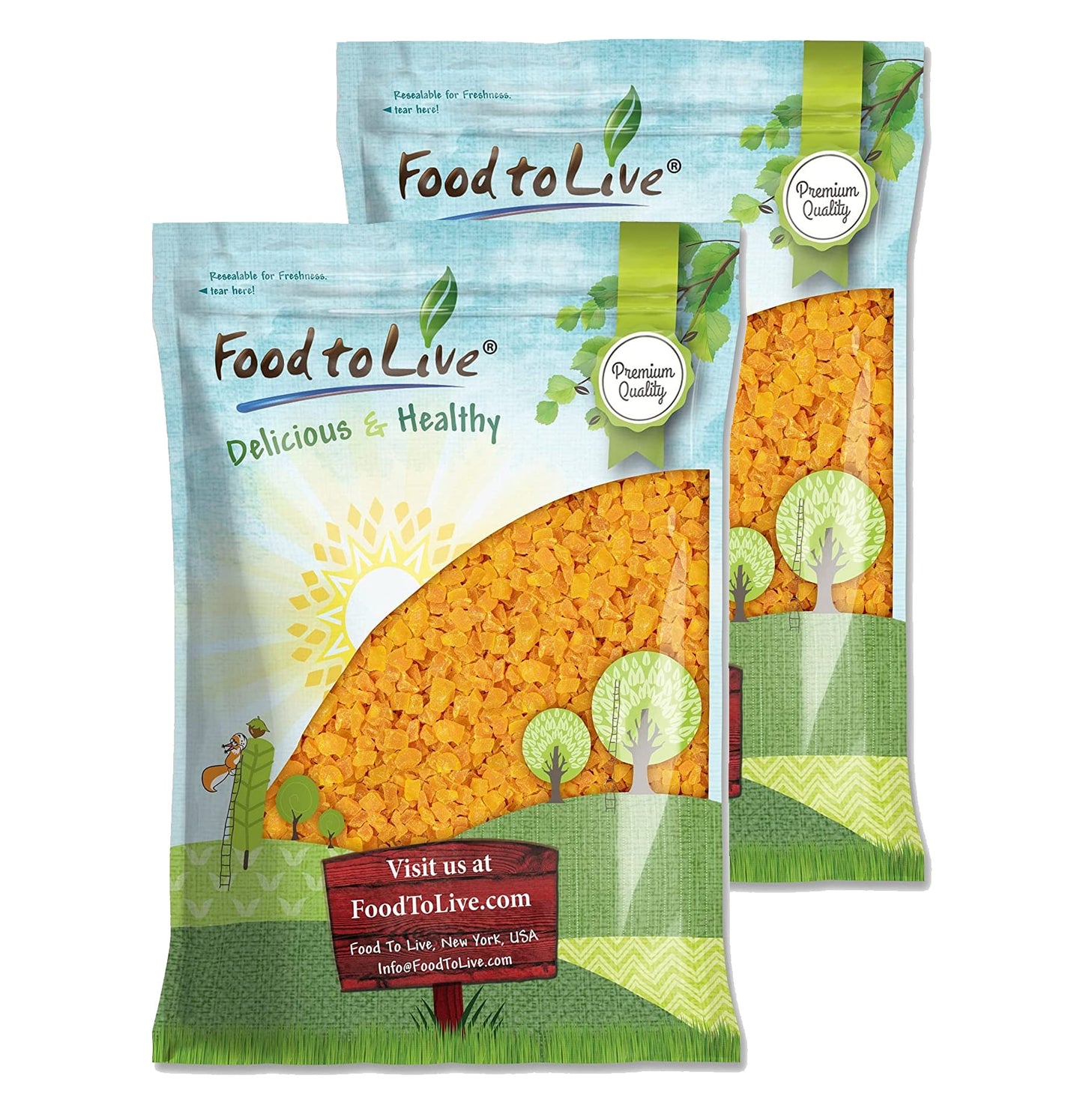 Dried Diced Mango - Sweetened, Unsulfured, Sulfite Free Chunks, No Added Color, No Artificial Flavors, Kosher Tropical Fruit, Vegan, Bulk, Great for Culinary Use and Baking