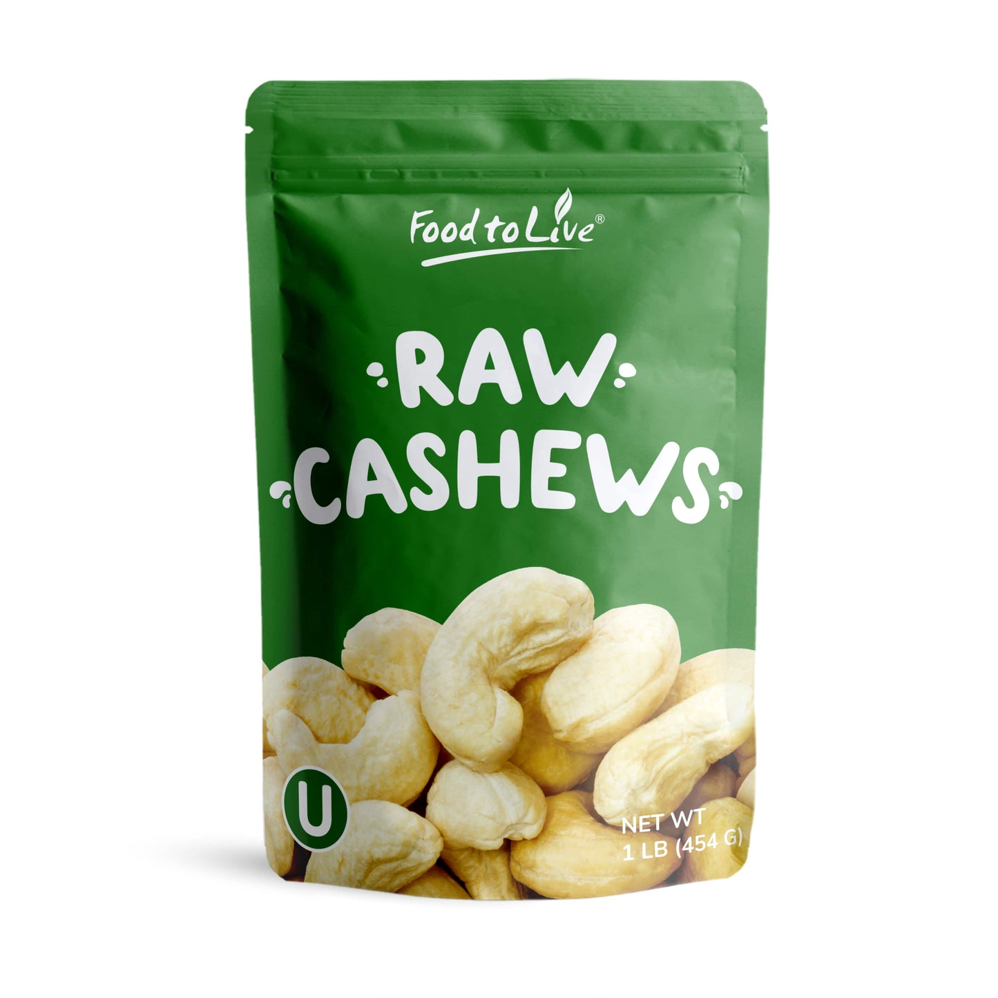 Raw Cashews – Non-GMO Verified, Deluxe Whole Nuts, Unsalted, Unroasted Fancy Snack, Size W-320, Kosher, Vegan, Bulk - by Food to Live