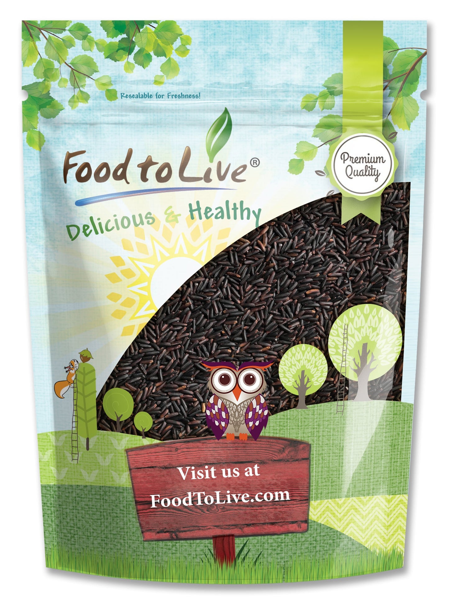 Black Rice — Whole Grain Rice, Medium-Grain Rice, Kosher, Vegan, Bulk. Nutty, and Sweet Flavor. Rich in Antioxidants and Dietary Fiber. Great for Stir-Fries, Salads, and Pudding